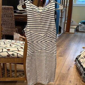Striped Black and White Sleeveless Dress